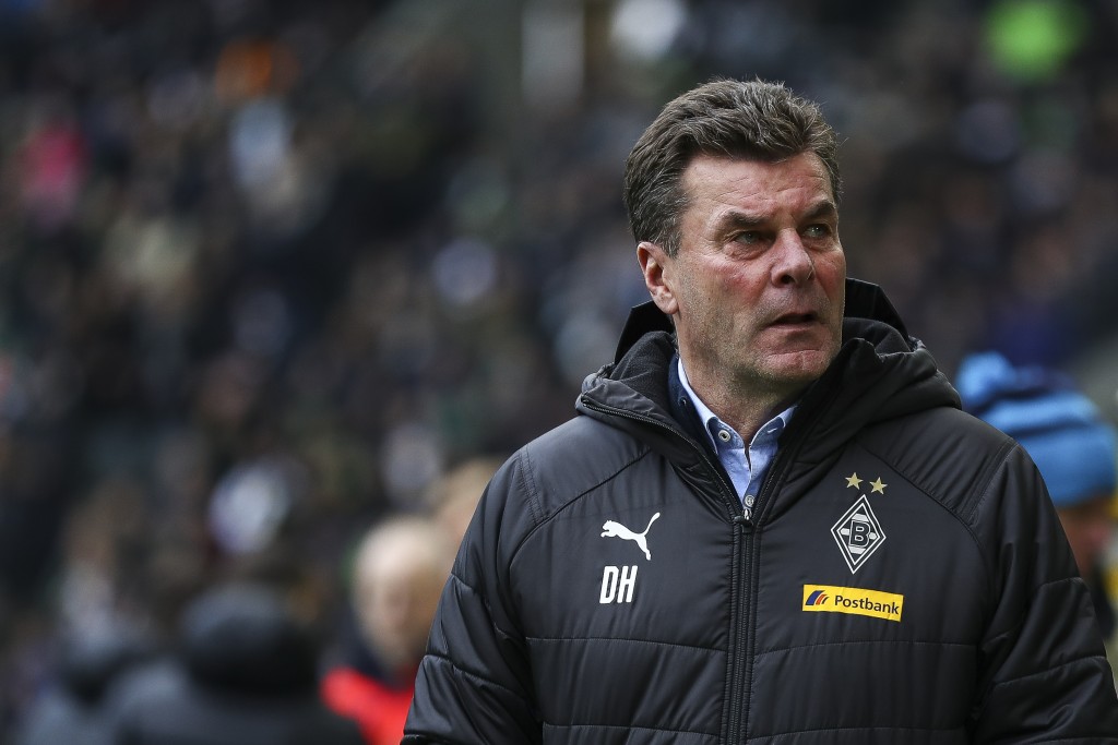 MOENCHENGLADBACH, GERMANY - FEBRUARY 09: Dieter Hecking head coach of Borussia Monchengladbach looks on prior to the Bundesliga match between Borussia Moenchengladbach and Hertha BSC at Borussia-Park on February 09, 2019 in Moenchengladbach, Germany. (Photo by Maja Hitij/Bongarts/Getty Images)