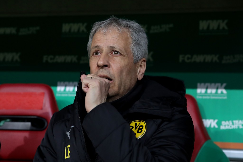 Lucien Favre needs to rally his troops to script a comeback tale for his Dortmund.. (Photo by Alexander Hassenstein/Bongarts/Getty Images)