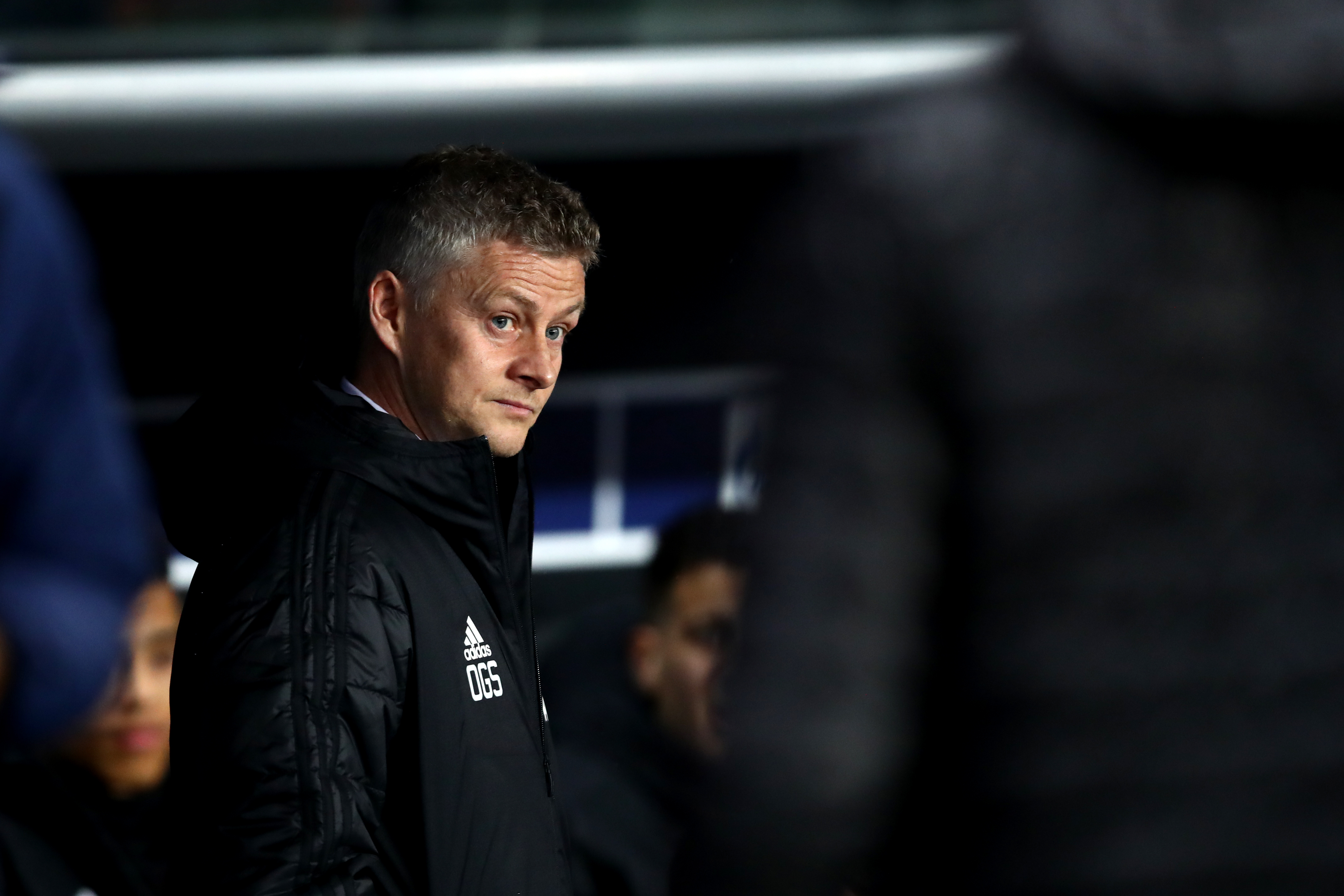PARIS, FRANCE - MARCH 06: Ole Gunnar Solskjaer, Manager of Manchester United during the UEFA Champions League Round of 16 Second Leg match between Paris Saint-Germain and Manchester United at Parc des Princes on March 06, 2019 in Paris, . (Photo by Julian Finney/Getty Images)