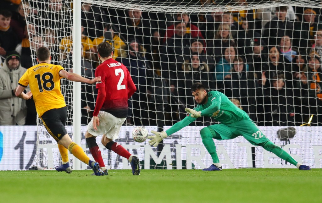 Romero should have done better to deny Diogo Jota, but was still the best performer for Manchester United. (Photo by Catherine Ivill/Getty Images)