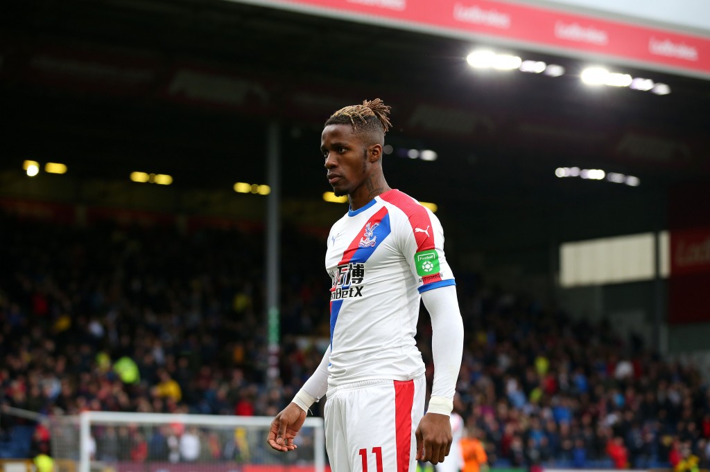 BURNLEY, ENGLAND - MARCH 02: Wilfried Zaha of Crystal Palace looks on during the Premier League match between Burnley FC and Crystal Palace at Turf Moor on March 02, 2019 in Burnley, United Kingdom. (Photo by Alex Livesey/Getty Images)