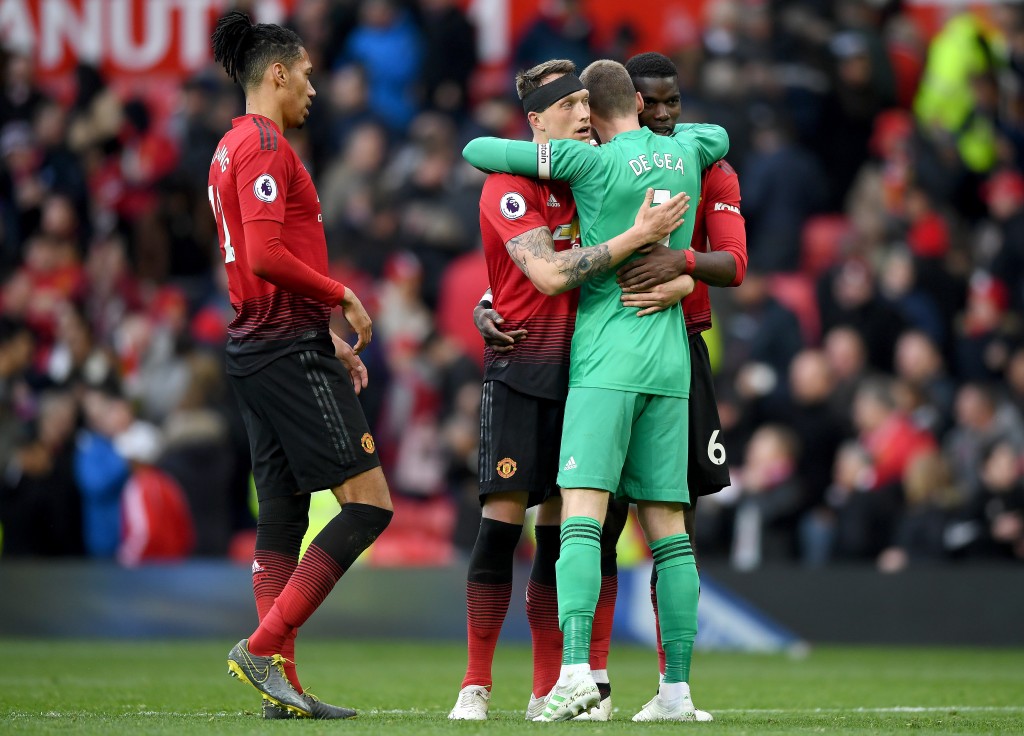 Jones and Smalling defended expertly through the game. (Photo by Gareth Copley/Getty Images)