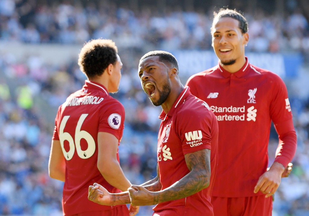 Wijnaldum scored the opener for Liverpool (Photo by Mike Hewitt/Getty Images)