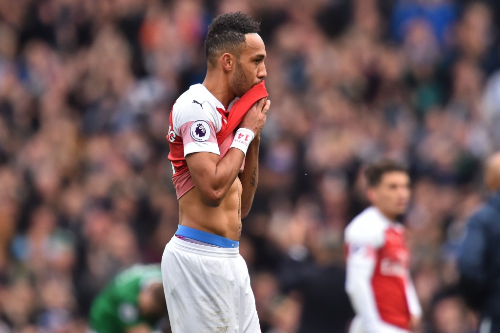 Aubameyang's finishing was lax apart from the goal. (Photo by Glyn Kirk/AFP/Getty Images)