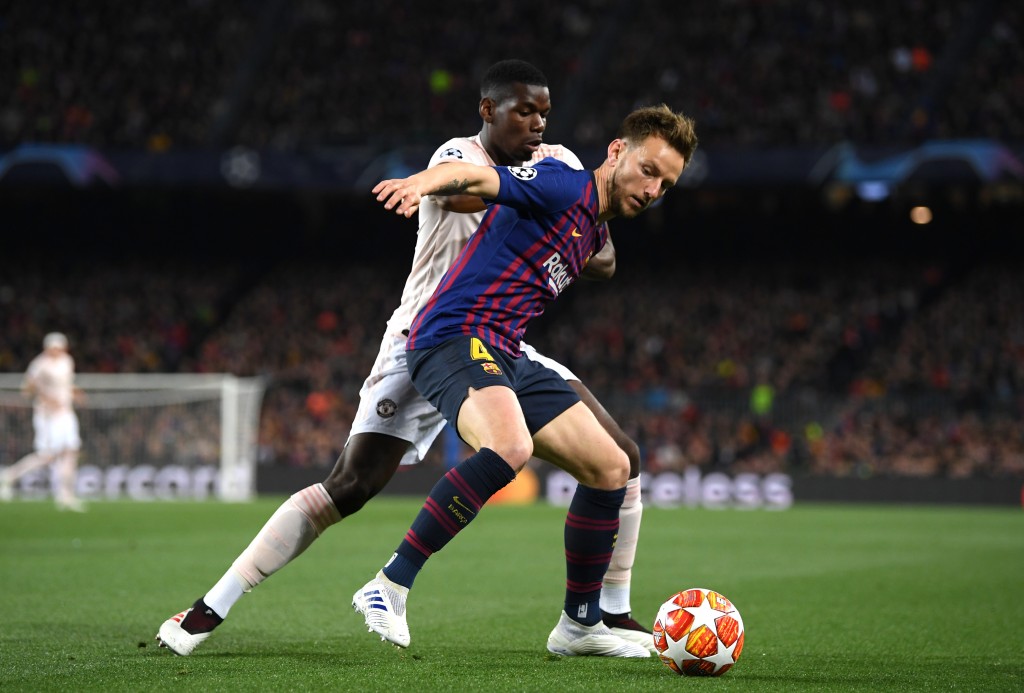 Could Rakitic and Paul Pogba be lining up alongside each other at Manchester United next season? (Photo by Matthias Hangst/Getty Images)
