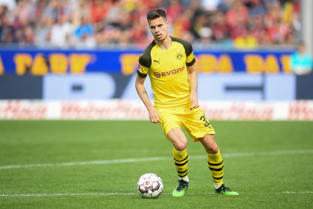 FREIBURG IM BREISGAU, GERMANY - APRIL 21: Julian Weigl of Borussia Dortmund in action during the Bundesliga match between Sport-Club Freiburg and Borussia Dortmund at Schwarzwald-Stadion on April 21, 2019 in Freiburg im Breisgau, Germany. (Photo by Christian Kaspar-Bartke/Bongarts/Getty Images)