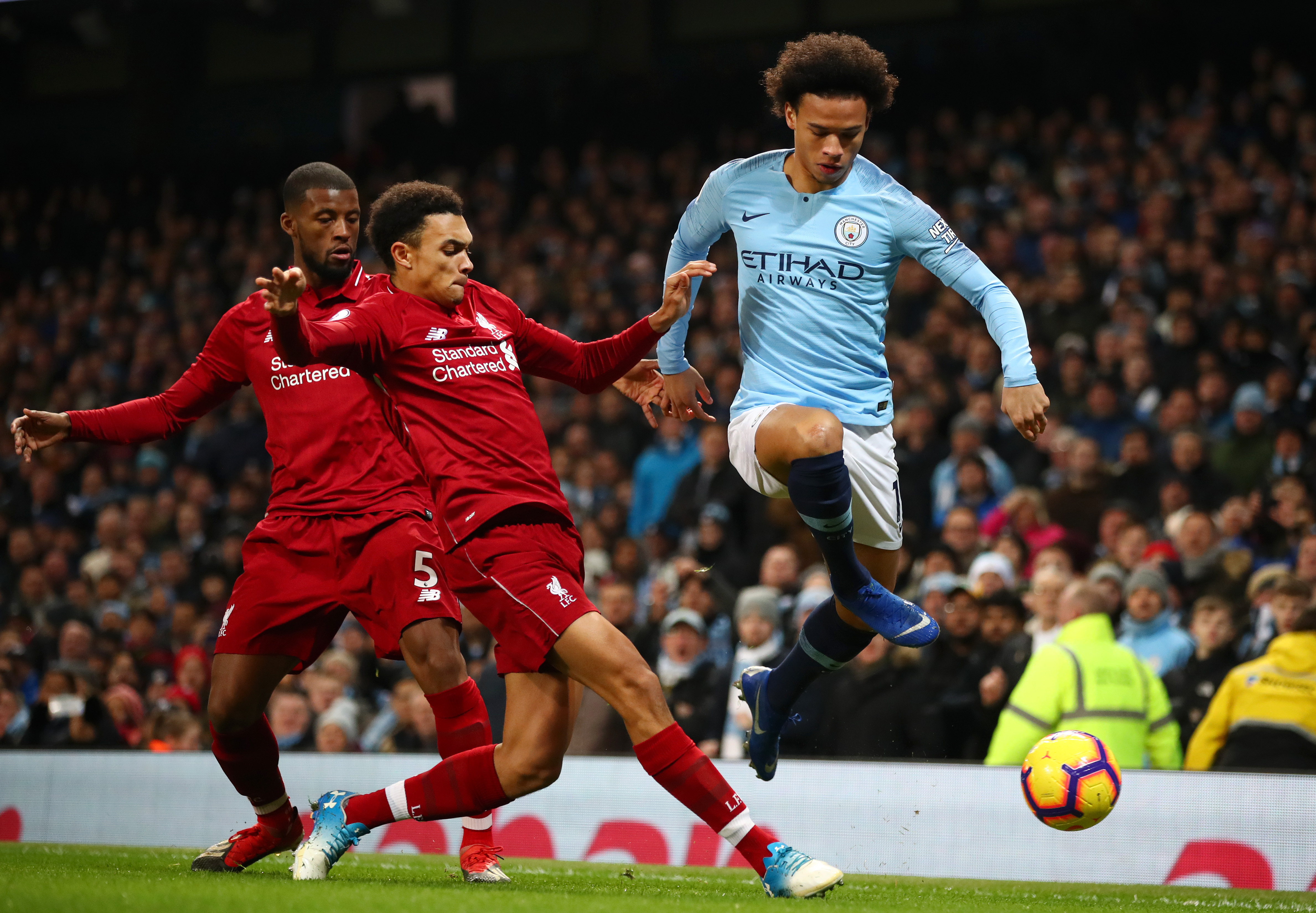 Sane's goal against Liverpool turned the title tide. (Photo courtesy: AFP/Getty)