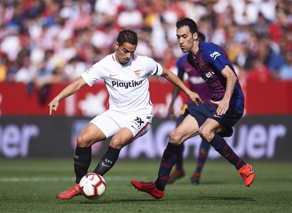 Sevilla star Wissam Ben Yedder wants a bigger challenge as Manchester United circle. (Photo by Aitor Alcalde/Getty Images)