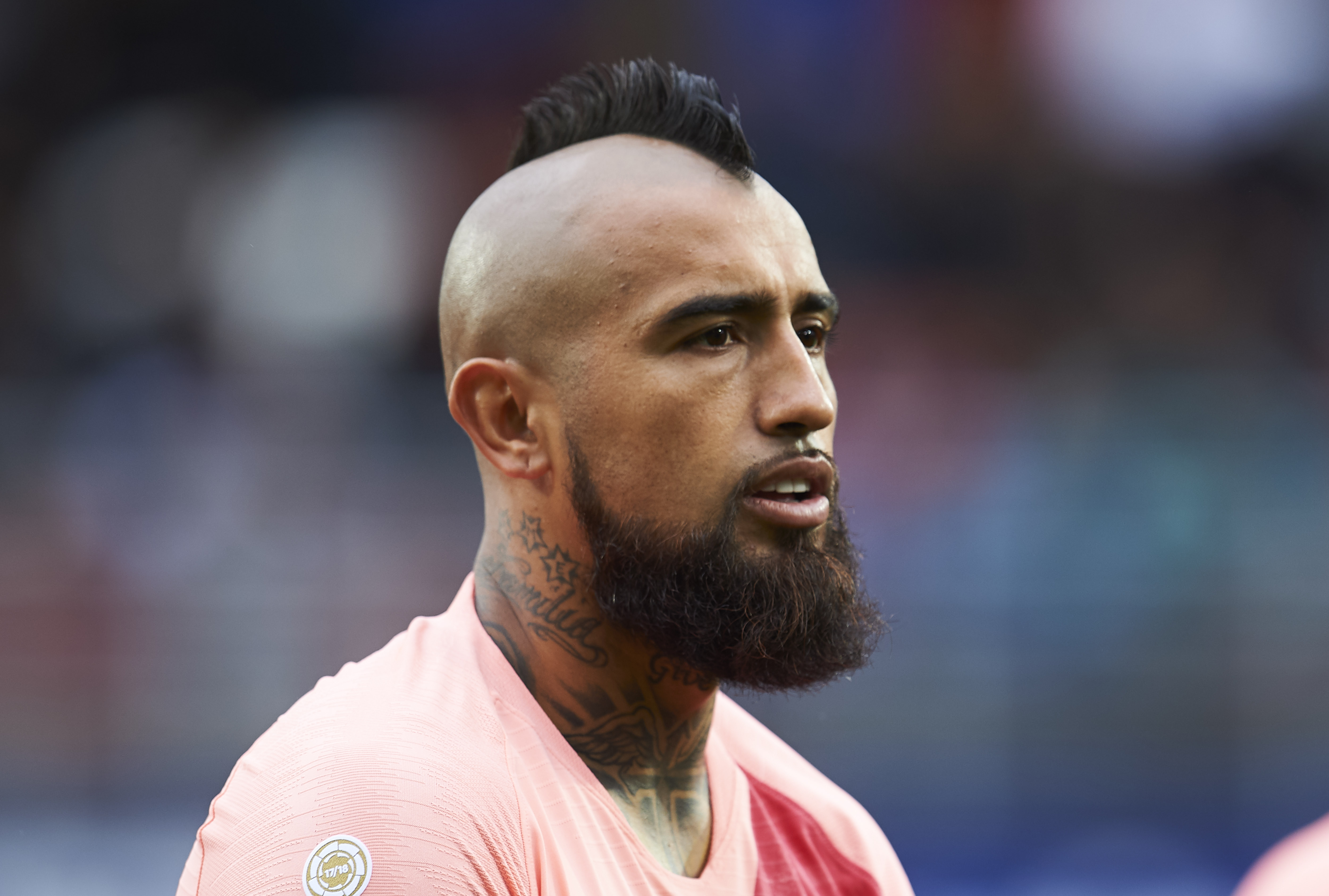 EIBAR, SPAIN - MAY 19: Arturo Vidal of FC Barcelona reacts during the La Liga match between SD Eibar and FC Barcelona at Ipurua Municipal Stadium on May 19, 2019 in Eibar, Spain. (Photo by Juan Manuel Serrano Arce/Getty Images)