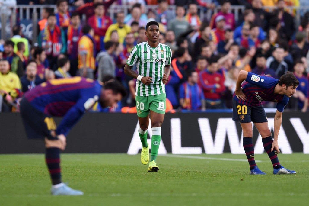 Could Junior Firpo soon be turning out alongside Gerard Pique and Sergi Roberto in the Barcelona defence? (Photo by Alex Caparros/Getty Images)