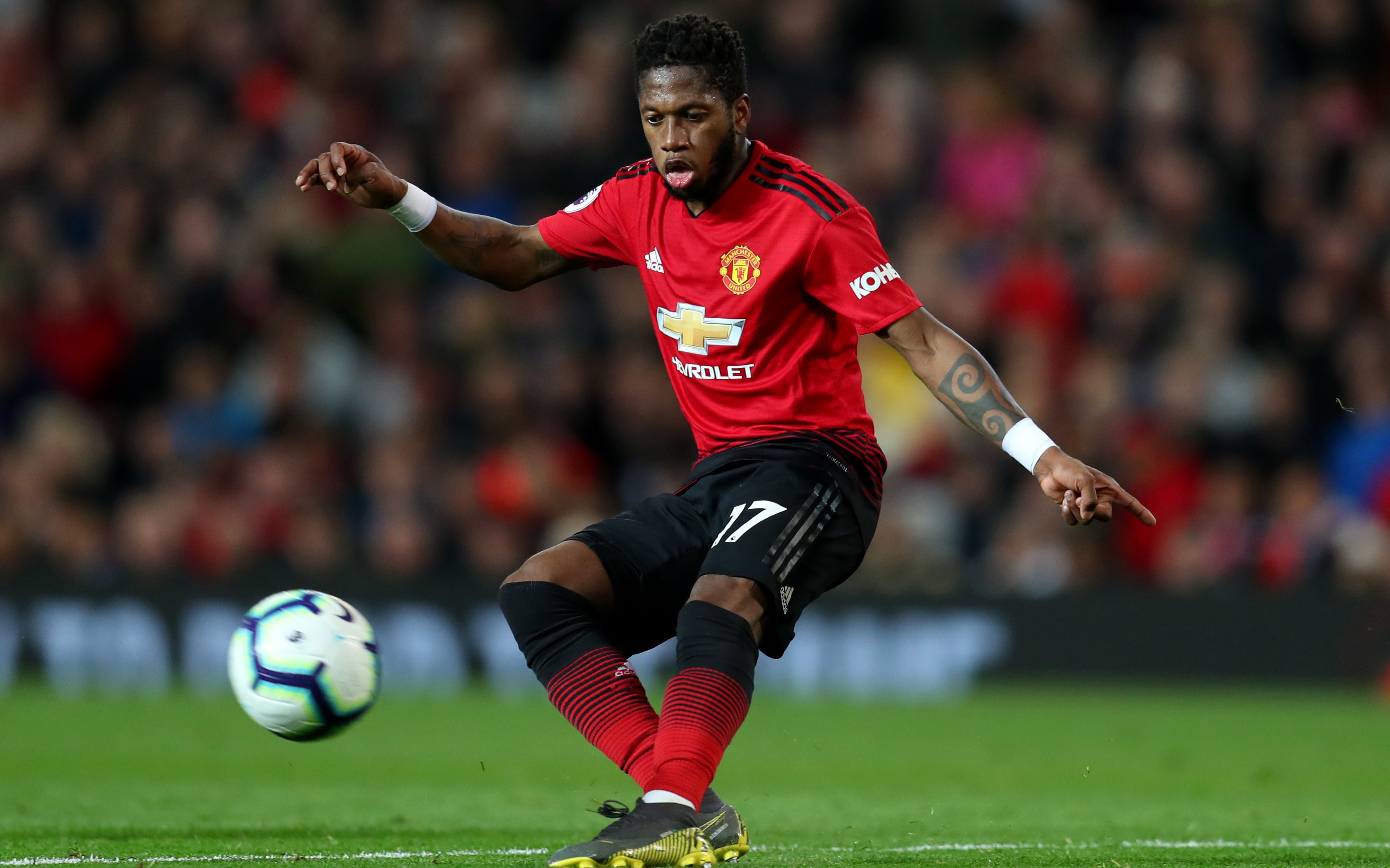 MANCHESTER, ENGLAND - APRIL 24: Fred of Manchester United during the Premier League match between Manchester United and Manchester City at Old Trafford on April 24, 2019 in Manchester, United Kingdom. (Photo by Catherine Ivill/Getty Images)