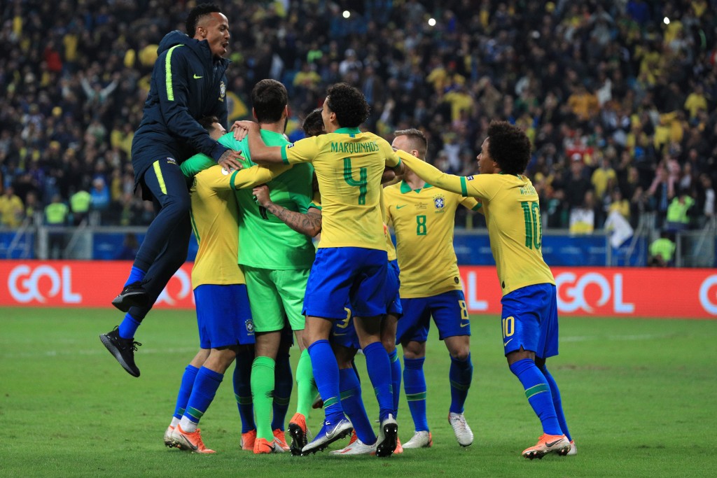 Brazil progressed to the semi-finals after overcoming Paraguay on penalties. (Photo by Buda Mendes/Getty Images)