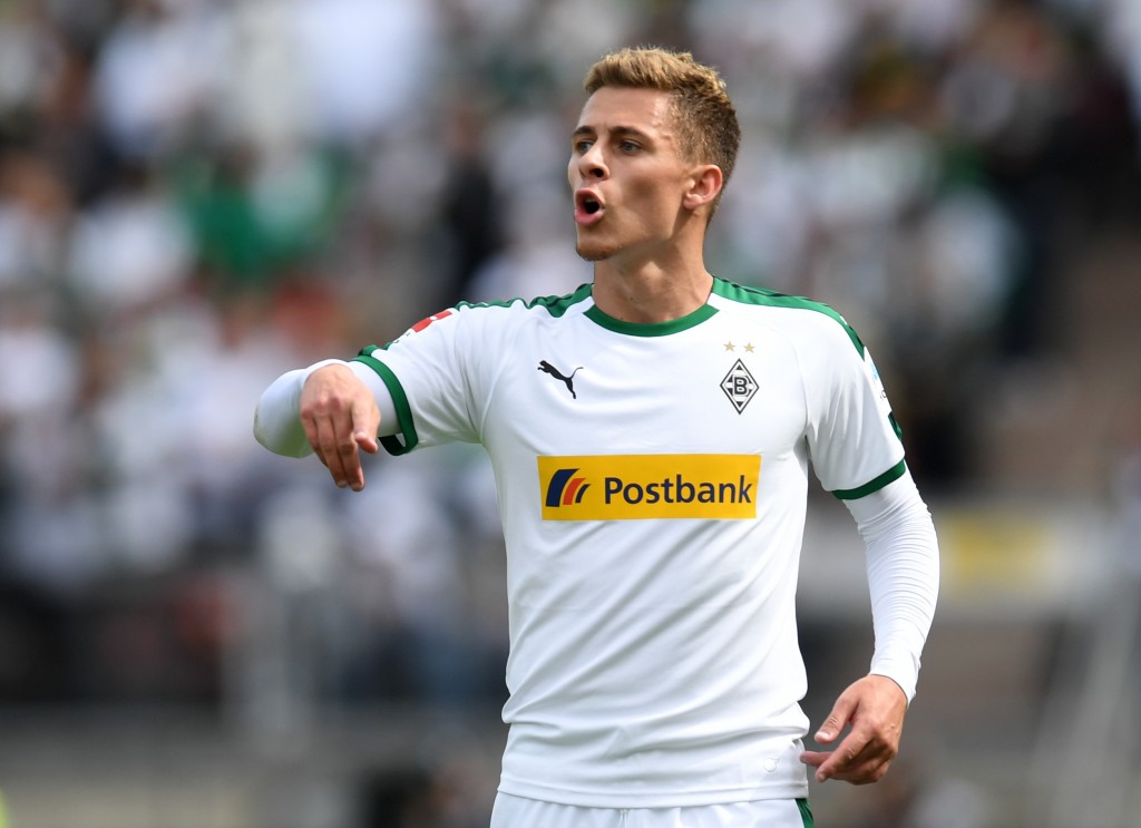 Moenchengladbach's Belgian striker Thorgan Hazard gestures during the German first division Bundesliga football match 1. FC Nuremberg vs Borussia Moenchengladbach in the stadium in Nuremberg, southern Germany, on May 11, 2019. (Photo by Christof STACHE / AFP) (Photo credit should read CHRISTOF STACHE/AFP/Getty Images)