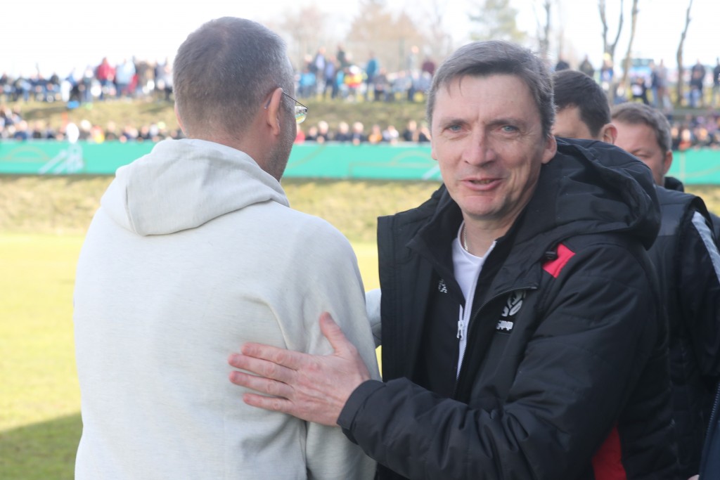 Mikhail Markhel (R) led Belarus to a win in his first match in charge (Photo by Andreas Schlichter/Getty Images for DFB)