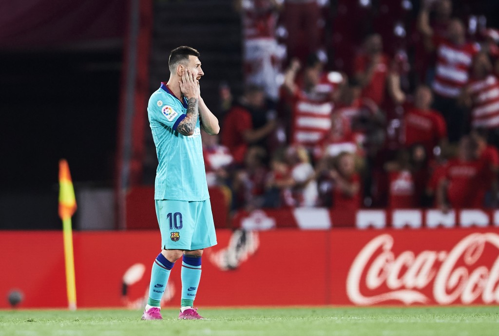 Messi had Barcelona's only shot on target. (Photo by Aitor Alcalde/Getty Images)