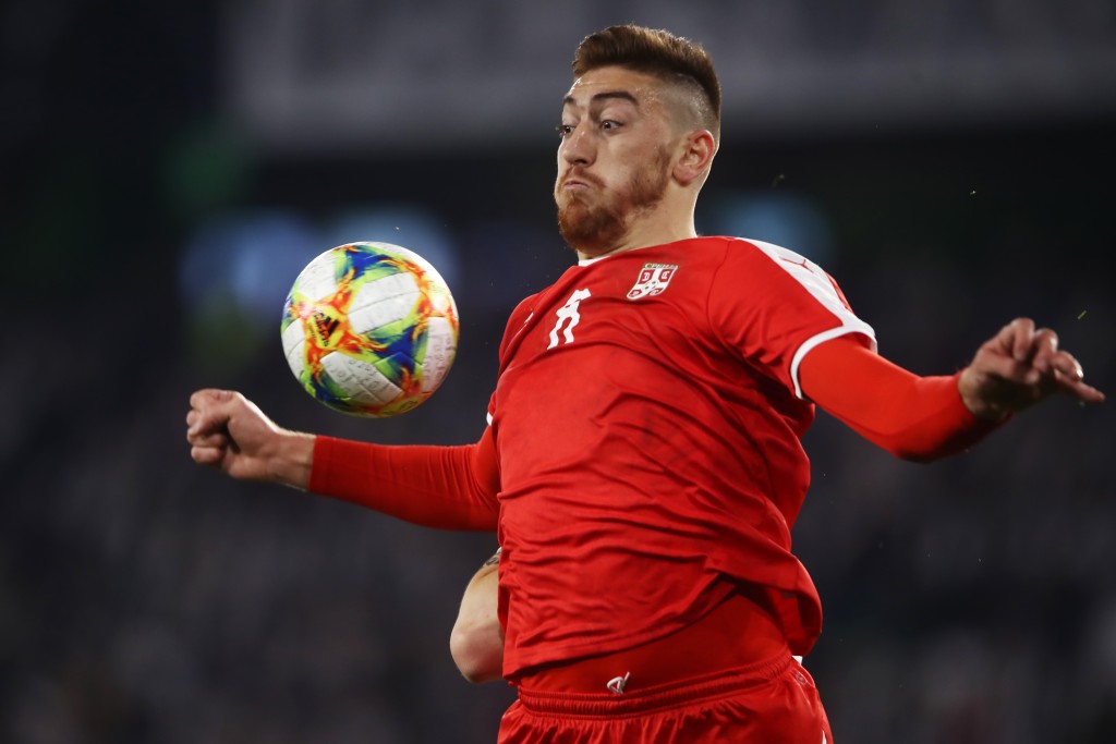 WOLFSBURG, GERMANY - MARCH 20: Milan Pavkov of Serbia controls the ball during the International Friendly match between Germany and Serbia at Volkswagen Arena on March 20, 2019 in Wolfsburg, Germany. (Photo by Alex Grimm/Getty Images)