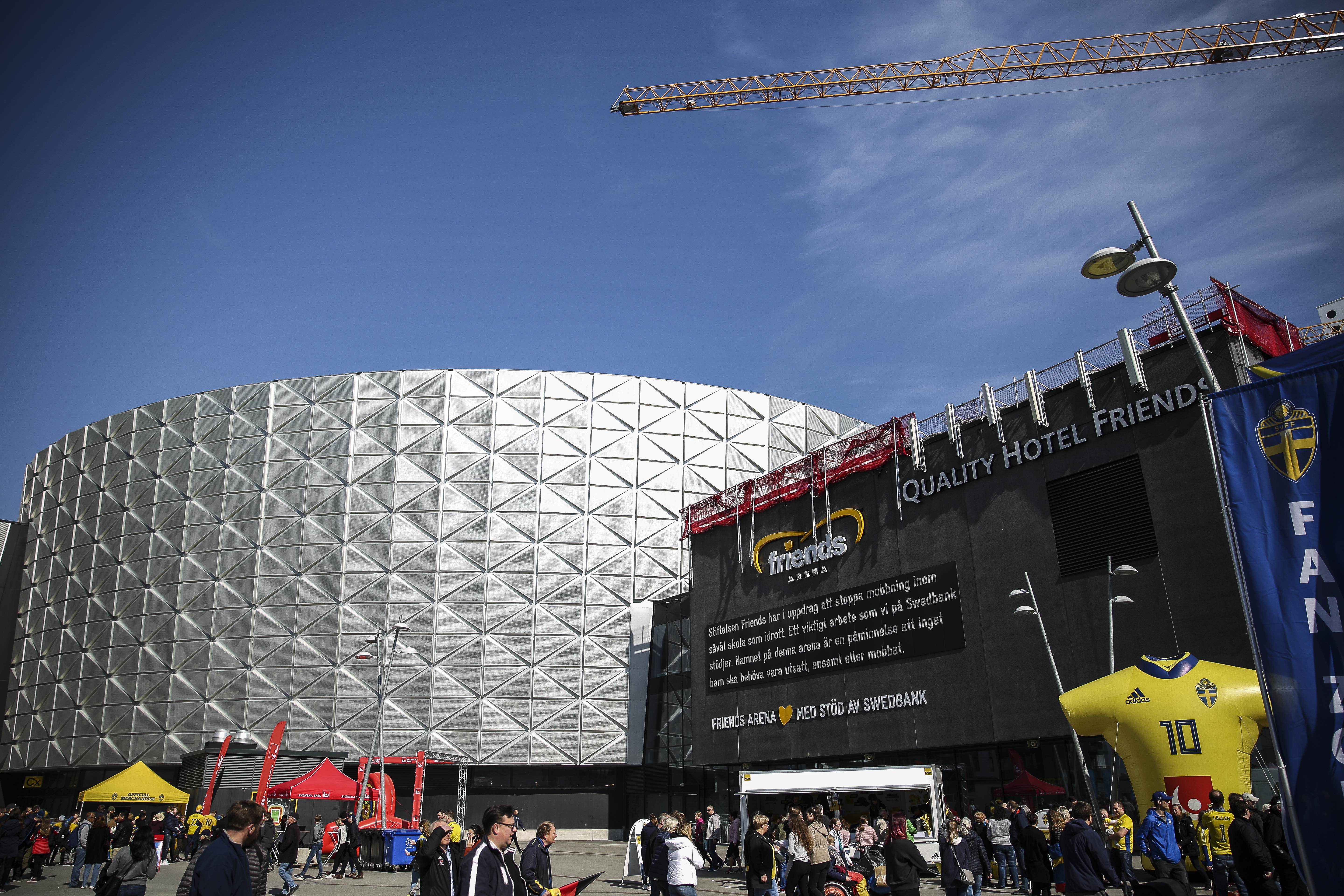 SOLNA, SWEDEN - APRIL 06: General view of Friends arena prior to the Sweden v Germany Women's International Friendly match at Friends arena on April 06, 2019 in Solna, Sweden. (Photo by Maja Hitij/Bongarts/Getty Images)