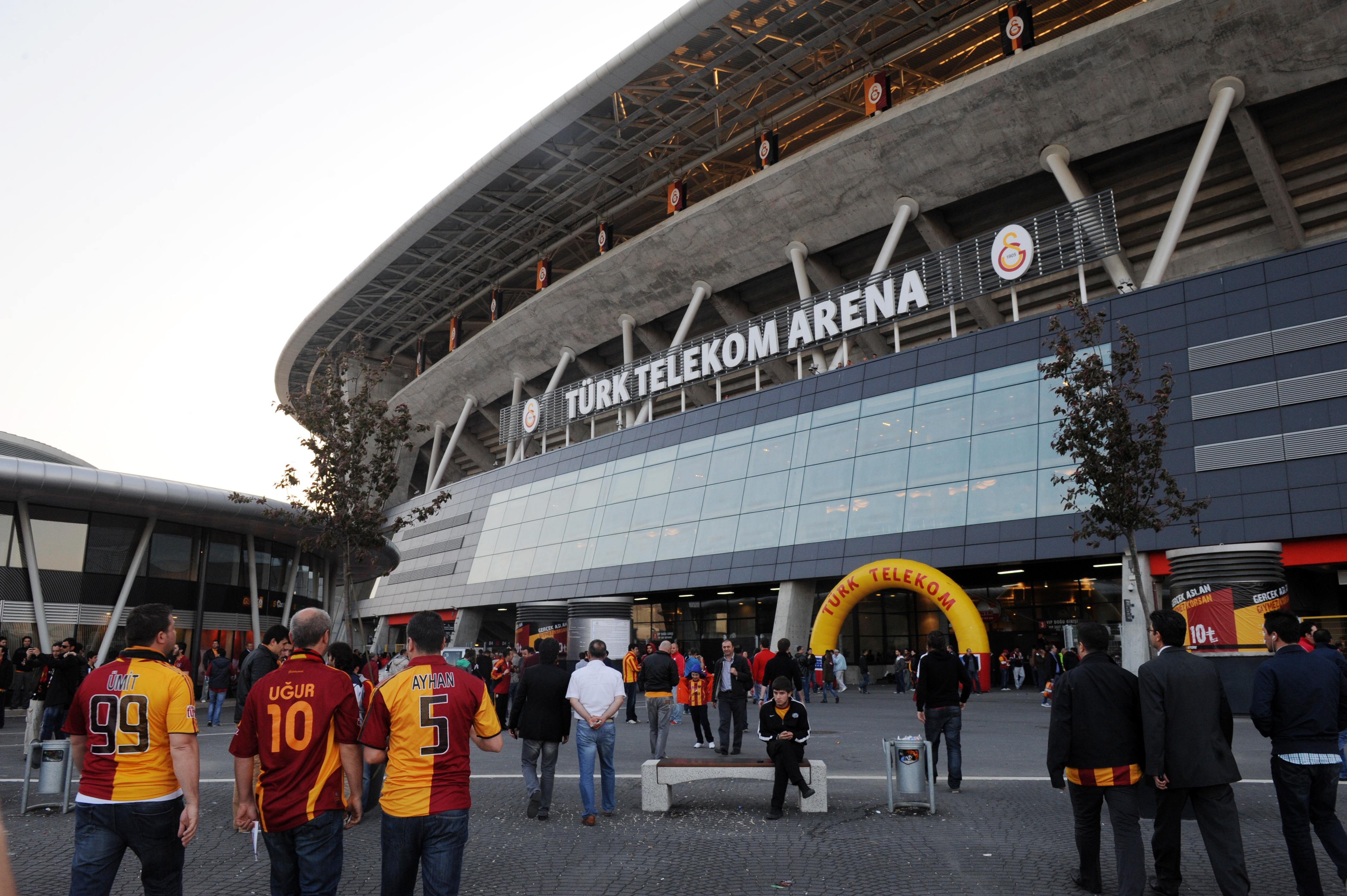 ISTANBUL;TURKEY - MAY 2: A general view of outside the Turk Telekom Arena, home of Galatasaray FC before the Turkish Super League match between Galatasaray and Trabzonspor on May 2, 2012 in Istanbul,Turkey. (Photo by Bulent Kilic/EuroFootball/Getty Images)