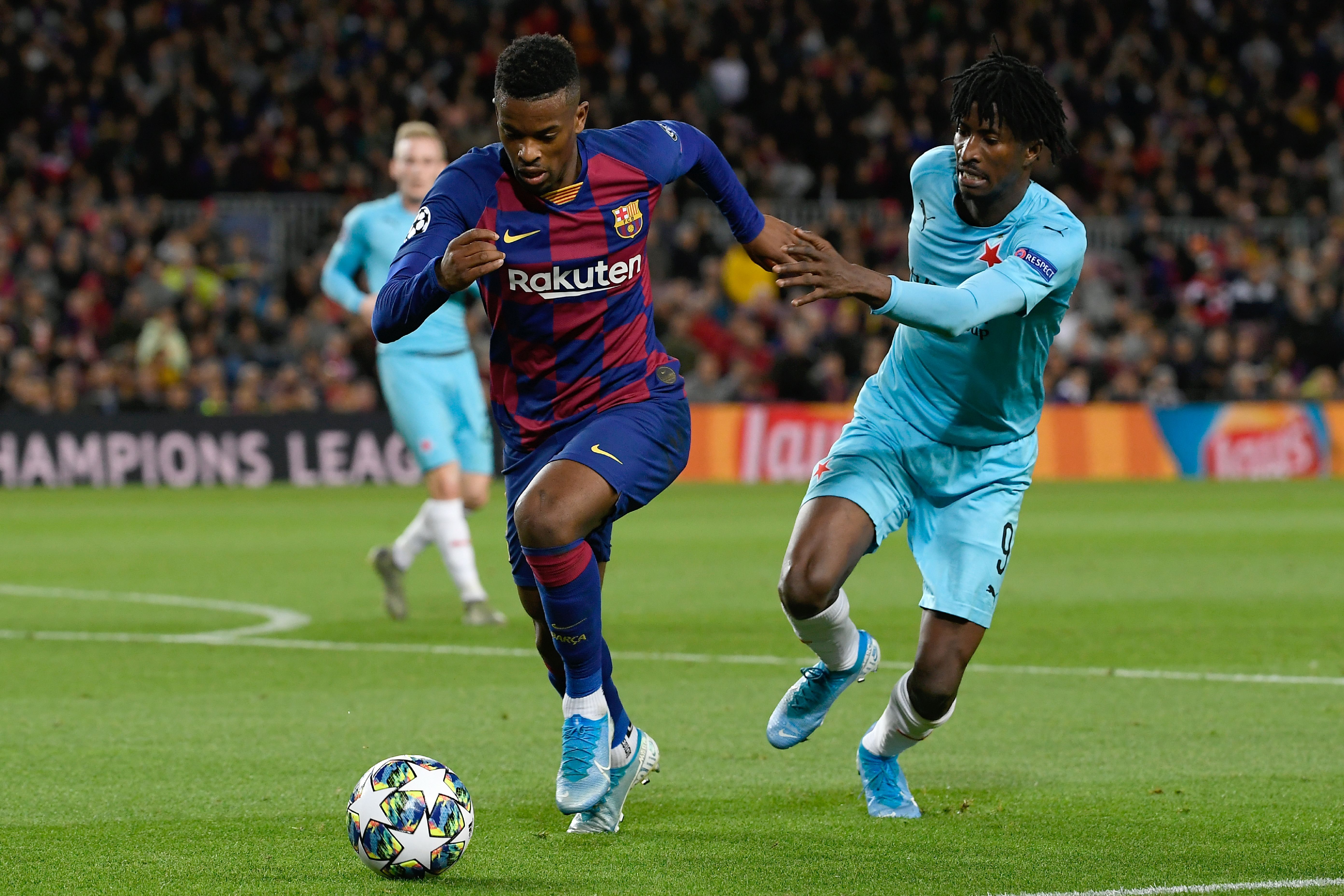Semedo was given a tough time by Peter Olayinka (Photo by LLUIS GENE/AFP via Getty Images)