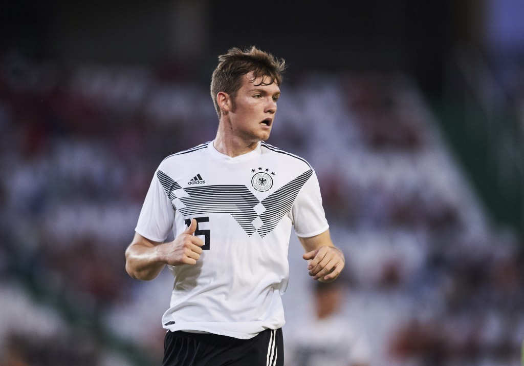 CORDOBA, SPAIN - OCTOBER 10: Luca Kilian of Germany U21 reacts during the international friendly between Spain U21 and Germany U21 at Nuevo Arcangel on October 10, 2019 in Cordoba, Spain. (Photo by Aitor Alcalde/Getty Images for DFB)