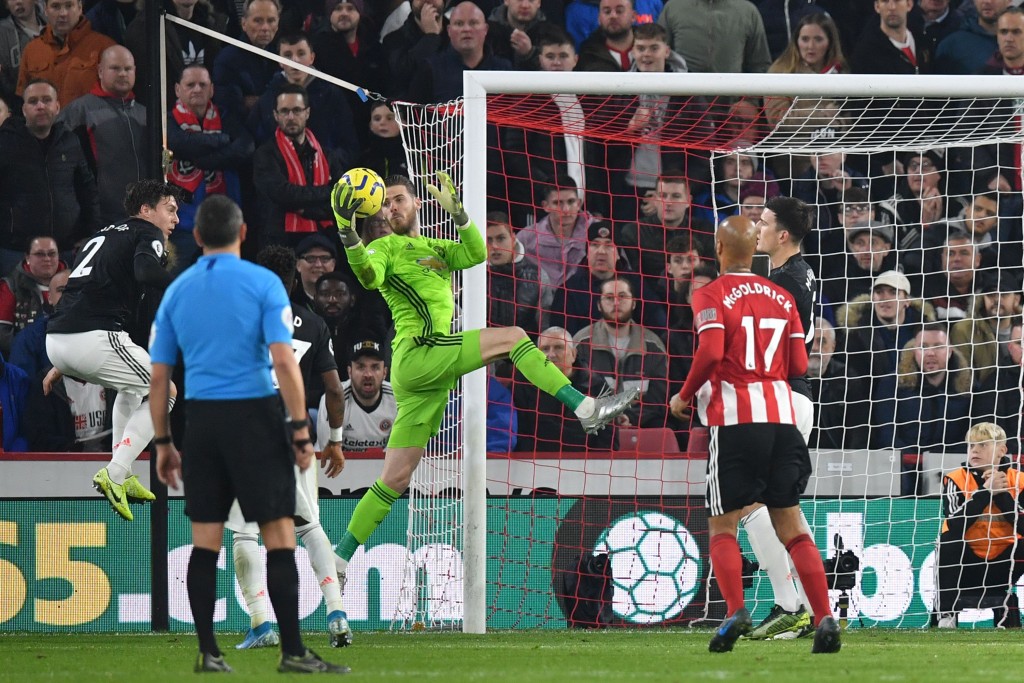 Saving Manchester United's blushes was David de Gea. (Photo by Paul Ellis/AFP via Getty Images)