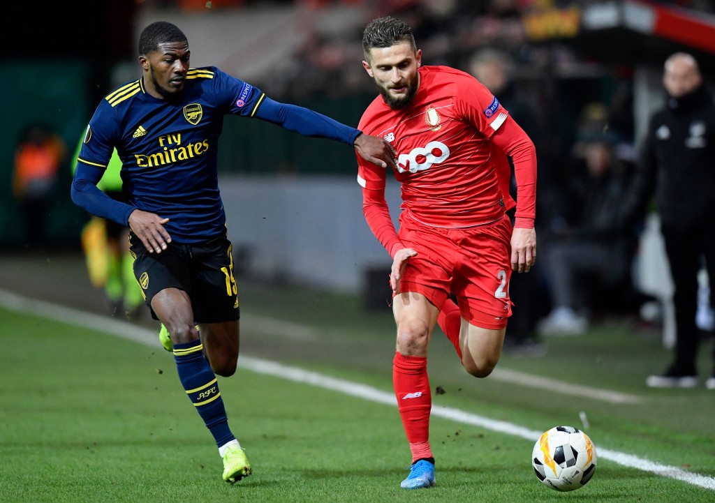Maitland-Niles struggled against on his flank all game long. (Photo by John Thys/AFP via Getty Images)