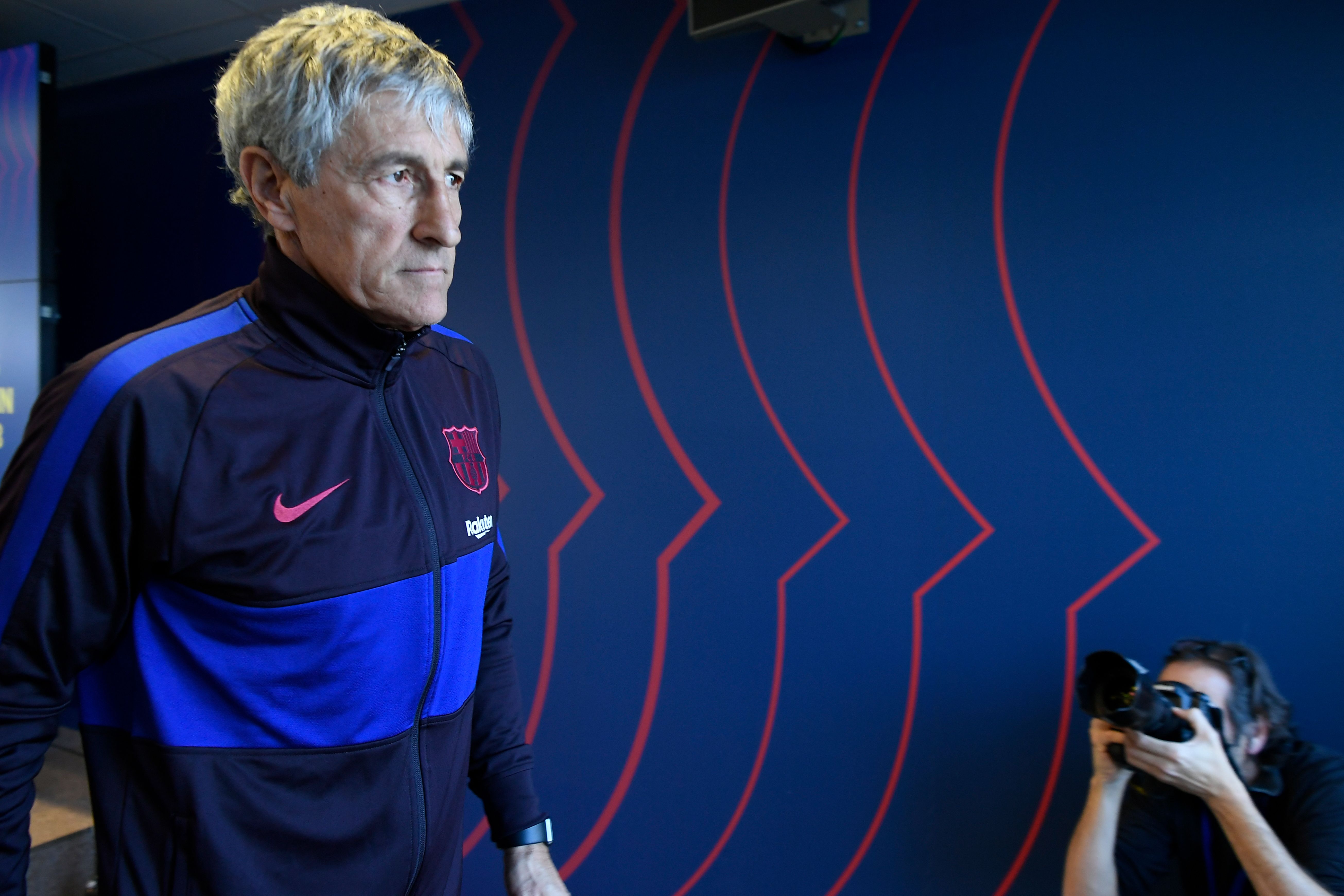 Barcelona manager Quique Setien (Photo by LLUIS GENE/AFP via Getty Images)