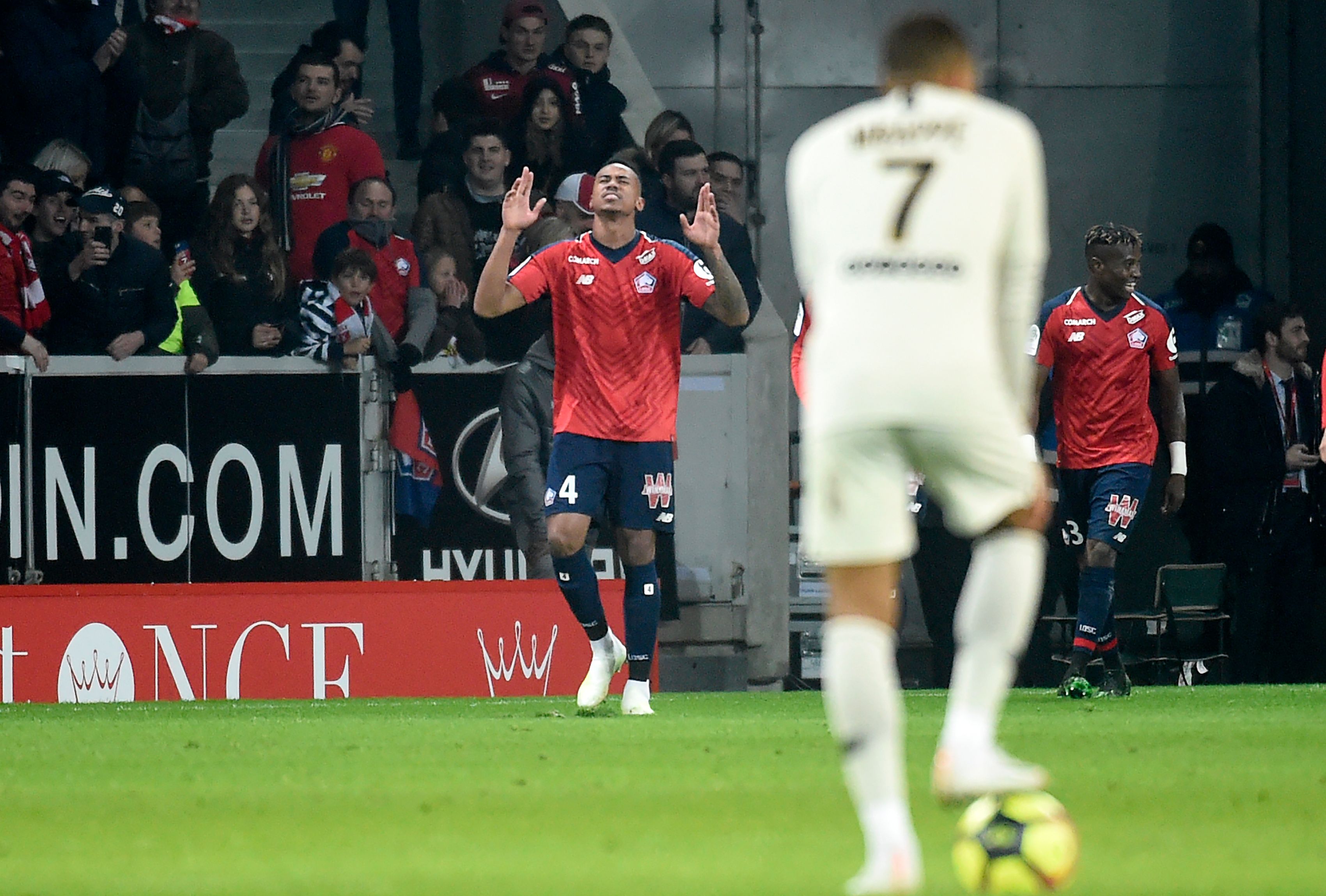 Could Gabriel soon be celebrating a move to Real Madrid? (Photo by Francois Lo Presti/AFP via Getty Images)