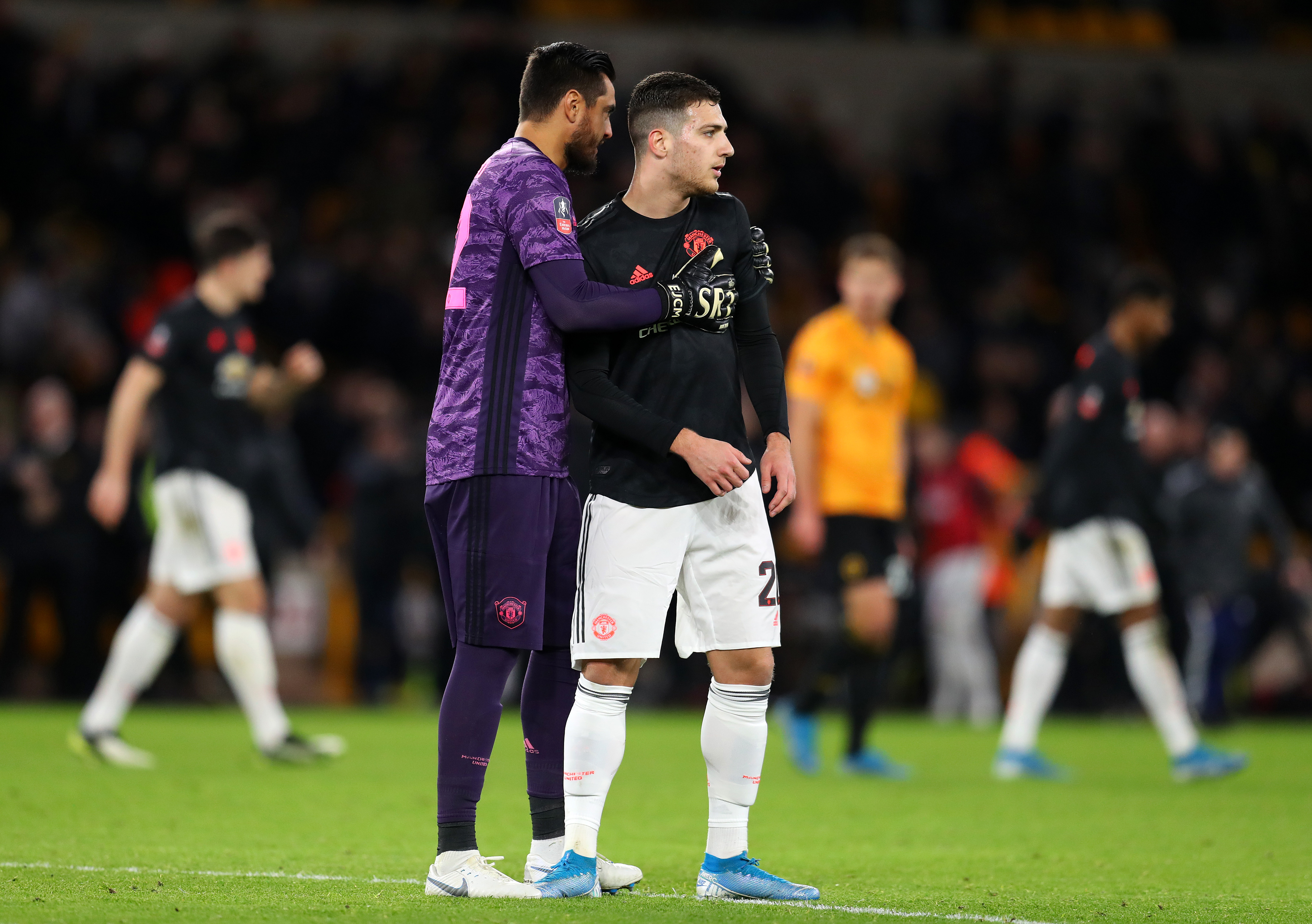 Has Dalot (R) reached the end of the line at Manchester United? (Photo by Catherine Ivill/Getty Images)