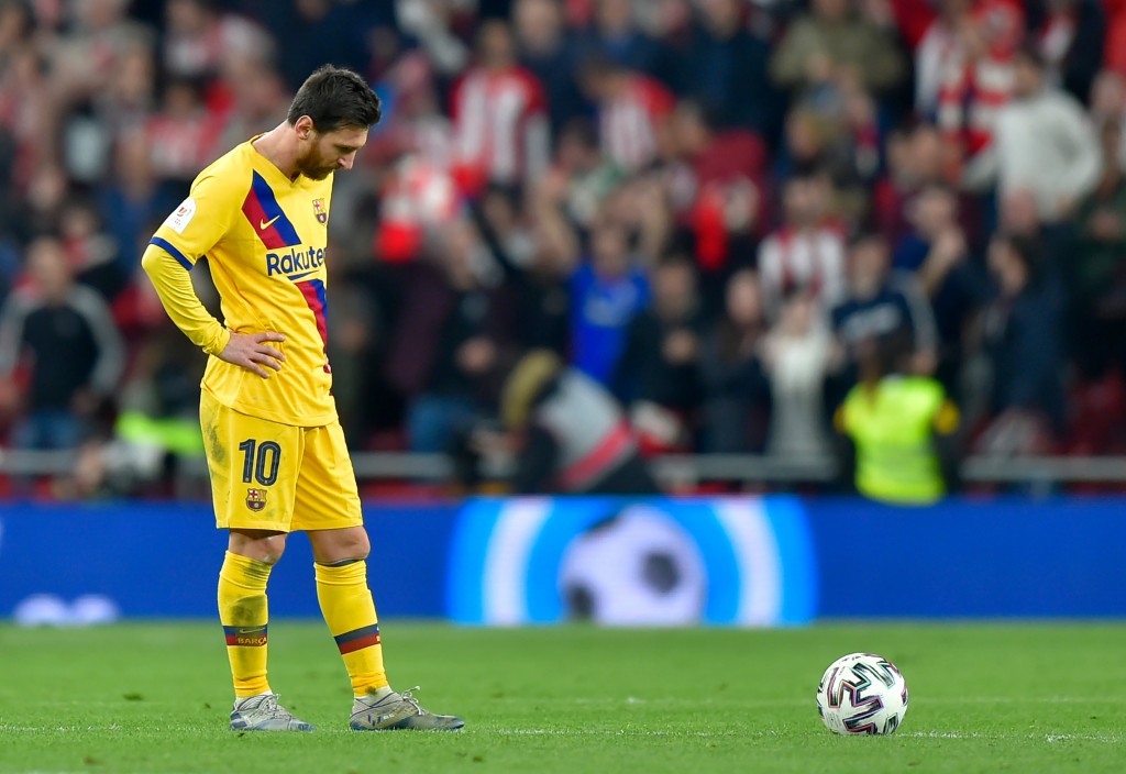 Lionel Messi was left on his own by Barcelona during the run-in. (Photo by Ander Gillenea/AFP via Getty Images)