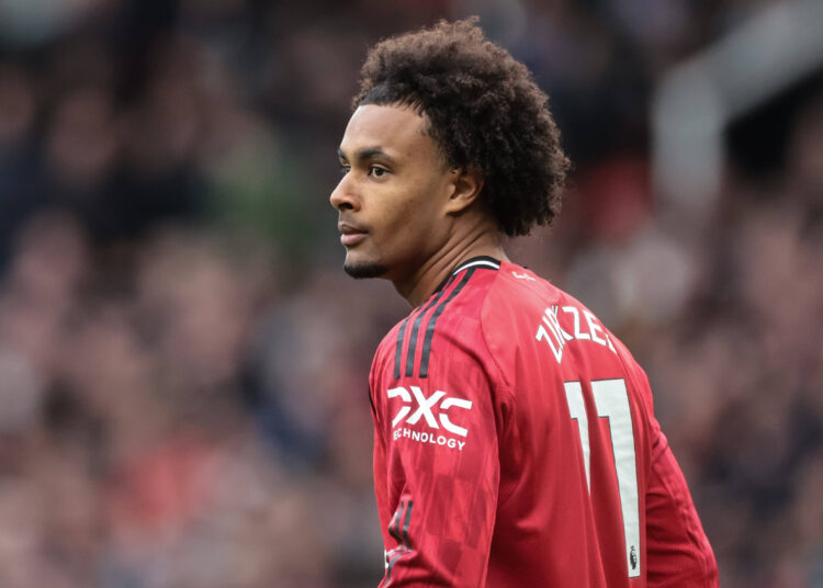 Manchester United, ManU v Liverpool - Premier League Joshua Zirkzee of Manchester United during the Premier League match between Manchester United and Liverpool at Old Trafford, Manchester, United Kingdom, on May 3, 2026. Manchester Greater Manchester United Kingdom PUBLICATIONxNOTxINxFRA Copyright: xNewsxImagesx originalFilename:cosgrove-premierl260503_nprBk.jpg