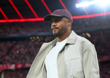 Trainer Vincent KOMPANY Bayern Muenchen Einzelbild,angeschnittenes Einzelmotiv,Portraet,Portrait,Porträt. Fussball Champions League,Saison 2026/27, Ligaphase FC Bayern Muenchen -Bodoe Glimt 5-0 am 10.09.2026. *** Coach Vincent KOMPANY, Bayern Munich: Single image, cropped close-up, portrait, soccer, Champions League, 202627 season, league play: FC Bayern Munich vs. Bodø/Glimt 50 on September 10, 2026