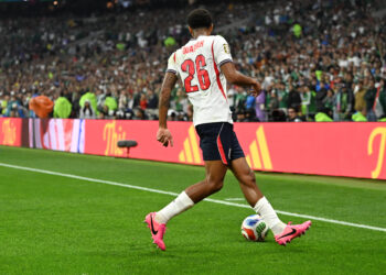Mexico v England Round of 16 FIFA World Cup, WM, Weltmeisterschaft, Fussball 2026 Jarell Quansah 26 of England national team, Nationalteam during the FIFA World Cup 2026 round of 16 match between Mexico and England at Mexico City stadium. on July 5, 2026 in Mexico City, Mexico. Photo by Ian Robles/ Eyepix Group Copyright: xIanxRobles/xEyepixxGroupx EL_05072026_191563