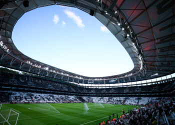 Besiktas vs Midtjylland UEFA Europa League Qualification 2nd Round General view Tupras stadium before the match. Besiktas and Midtjylland faced each other at UEFA Europa League Qualification 2nd Round 1st leg. The match took place in Tupras Stadium on July 23th, 2026. Istanbul Istanbul Turkey Copyright: xBurakxBasturkx
