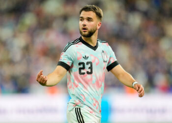 Nicolas Raskin Belgium gestures during the UEFA Nations League 2026/27 group phase match between France and Belgium at Stade de France on October 5, 2026 in Paris, France. Photo by Alex Gottschalk/DeFodi Images - *** Nicolas Raskin of Belgium gestures during the UEFA Nations League 202627 group stage match between France and Belgium at Stade de France on October 5, 2026, in Paris, France. Photo by Alex Gottschalk, DeFodi Images