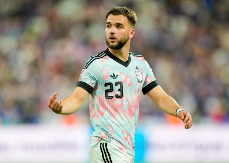 Nicolas Raskin Belgium gestures during the UEFA Nations League 2026/27 group phase match between France and Belgium at Stade de France on October 5, 2026 in Paris, France. Photo by Alex Gottschalk/DeFodi Images - *** Nicolas Raskin of Belgium gestures during the UEFA Nations League 202627 group stage match between France and Belgium at Stade de France on October 5, 2026, in Paris, France. Photo by Alex Gottschalk, DeFodi Images